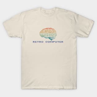 Retro Computer - Vintage Colored Brain T-Shirt